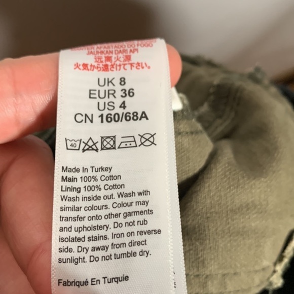 Topshop Green Camouflage Army Denim Mini Skirt - Picture 8 of 8